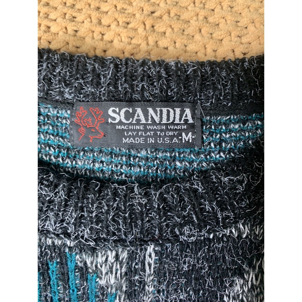 Mens M Scandia 90s Crew Neck Pullover Sweater‎ Window Payne  Grandpa USA Vintage - Picture 3 of 7